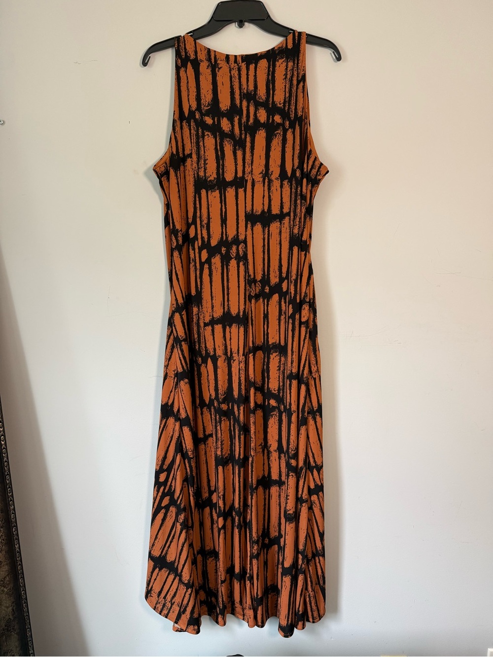 Worthington Black/Orange Sleeveless Dress With Slit and Ruching Women’s Size XXL - Picture 5 of 6